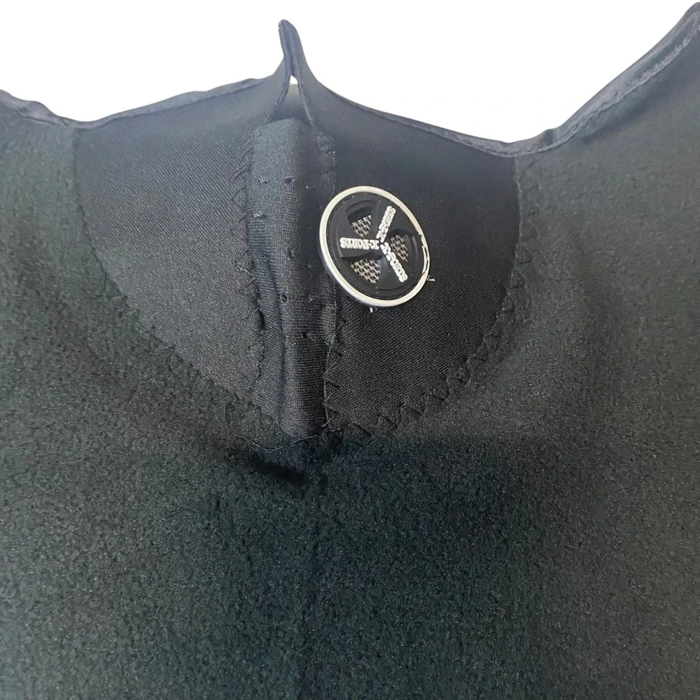 Black Neoprene Face Mask Neck Warmer With Button Closure For Winter Sports Ski M